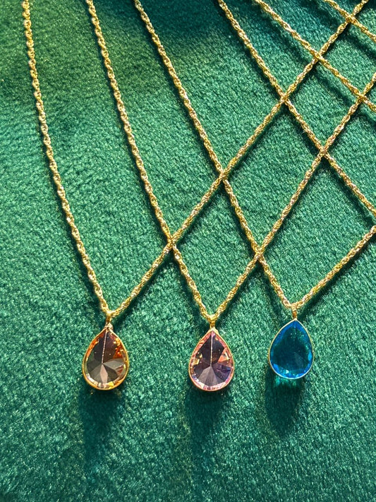 18 سلسلة الدمعة المصنوعة من الذهب الخالص عيآر